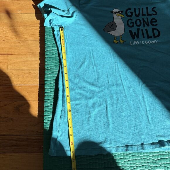 Life Is Good Womens XL Teal Seagulls Gulls Gone Wild Crusher Tee Tshirt Cotton - Picture 14 of 14